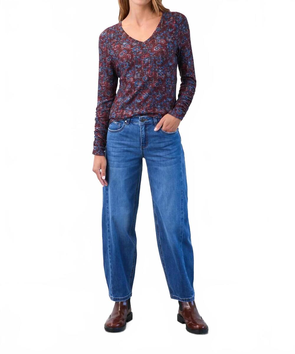 NEW FDJ gigi girlfriend barrel denim jeans in medium wash blue